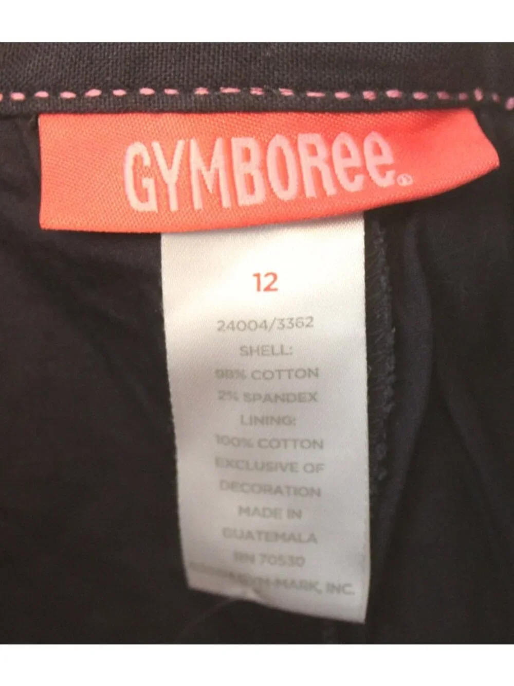 2005 Gymboree Chelsea Girl Navy Shorts Pink Chevron Pin Stripes sz 12 Bow Adjust